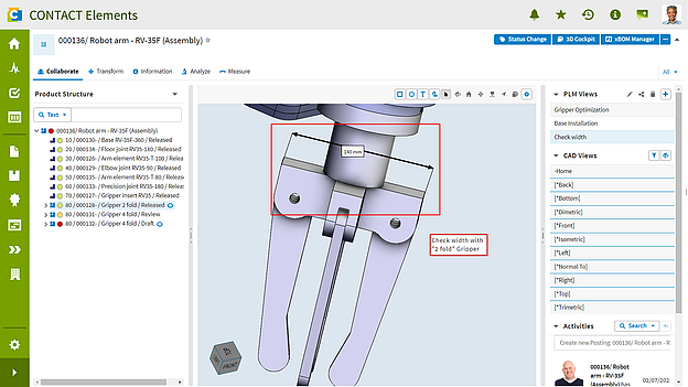 Screenshot: Data-Sharing in CONTACT Elements.